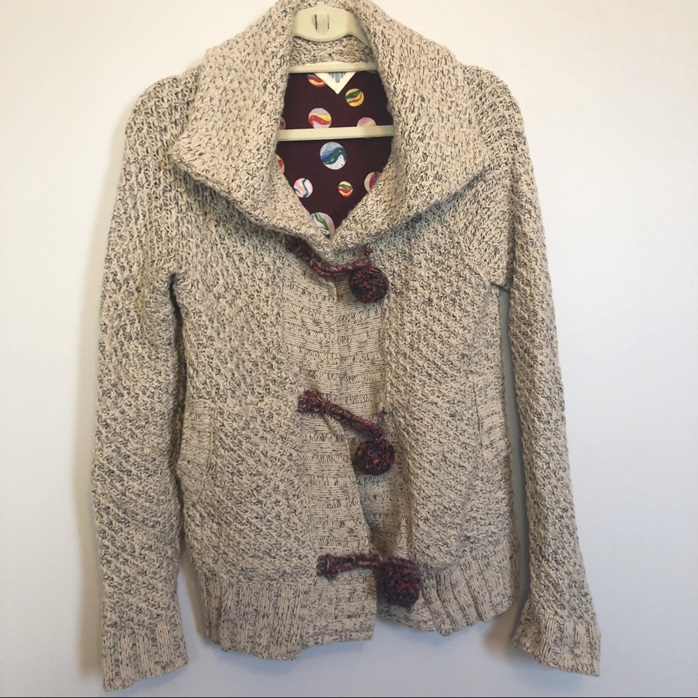HWR Anthropologie Sweater with Pom Poms